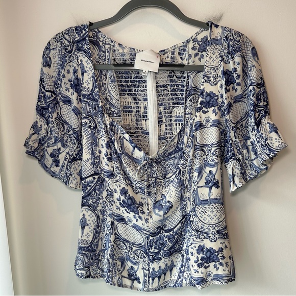 Reformation Delevan Top En Pointe Print Size 8 - Picture 3 of 11